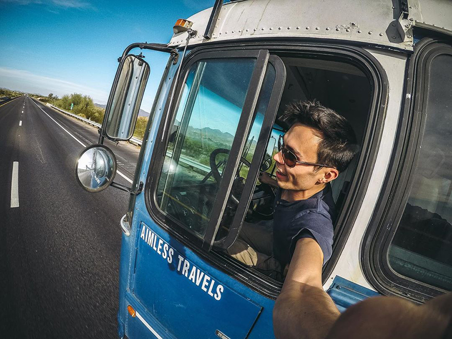 aimless travels driving picture go pro bus life adventure